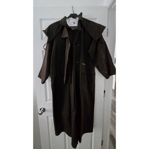 DRIZA-BONE Australian Brown Oilskin & Cotton Delux Riding Coat-Size XS 3 Used